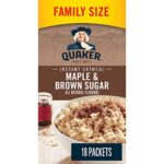 Quaker Maple & Brown Sugar Flavour Instant Oatmeal, 18 Packets, 774g