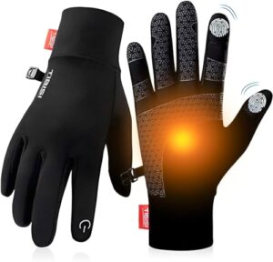 Read more about the article Warm Winter Gloves, Mens Womens Thermal Lightweight Anti-Slip Touchscreen Runing Driving Gloves, TM02BLACK,XL