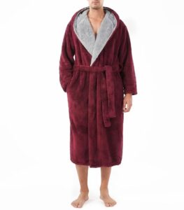 Read more about the article David Archy Men’s Hooded Fleece Plush Soft Shu Velveteen Robe Full Length Long Bathrobe (M, Maroon)