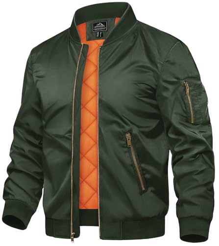 You are currently viewing TACVASEN Men’s Jackets Zip Up Hiking Fishing Thick Outwear Fall Winter Outwear Green, M