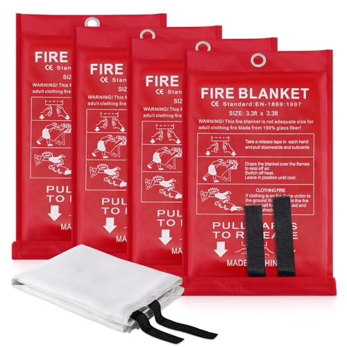 You are currently viewing LUXJET Fire Blanket Kitchen, 4 Pack Fiberglass Fire Retardant Blanket Emergency Survival Safety Cover for Kitchen, Survival Gear, Construct, Gas Station, Warehouse