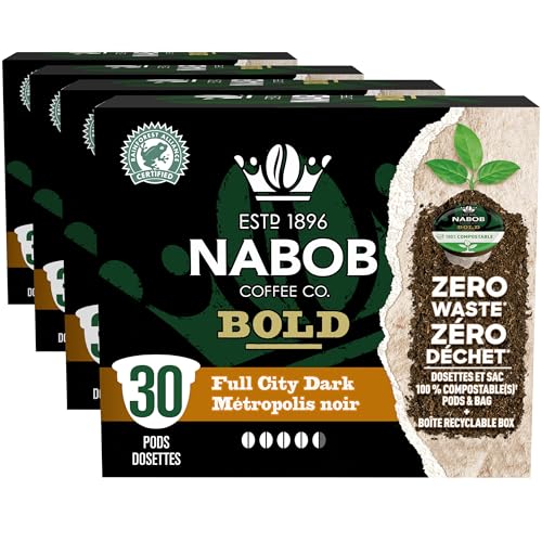 Read more about the article Nabob Full City Dark Coffee 100% Compostable Pods, 292g (4 Boxes of 30 Pods)