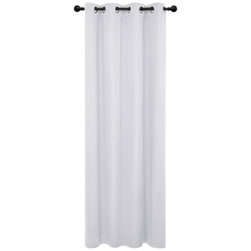 Read more about the article Deconovo Decorative Darkening Thermal Insulated Treatment Blackout Grommet Window Curtain Panel for Living Room, 52×84 Inch, Greyish White