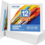 FIXSMITH 11×14 Canvas Boards for Painting,11×14 Inch Canvas Board Super Value 12 Pack Canvases,100% Cotton,Primed Canvas Panel,Acid Free,Artist Canvas Boards for Professionals,Hobby Painters,Students & Kids.