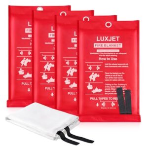 Read more about the article LUXJET Fire Blanket Kitchen, 4 Pack Fiberglass Fire Retardant Blanket Emergency Survival Safety Cover for Kitchen, Survival Gear, Construct, Gas Station, Warehouse