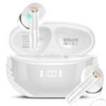 Conyat Wireless Earbuds, Bluetooth 5.4 Headphones HiFi Stereo, Wireless Earphones with ENC Noise Cancelling Mic, 48H Playtime, LED Power Display, IPX7 Waterproof Bluetooth Earbuds, White