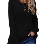 onlypuff Ladies Tops Long Sleeve T Shirts Cute Tunic Tops Casual Loose Fit Tee Shirts