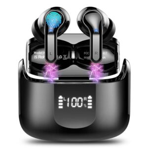 Read more about the article Wireless Earbuds, Bluetooth 5.4 Headphones 2025 Ear Buds with 4 ENC Noise Cancelling Mics, Deep Bass HiFi Stereo 40H in Ear Earphones with LED Display, IP7 Waterproof Bluetooth Earbuds for Android/iOS