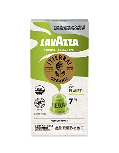 You are currently viewing Lavazza Tierra for Planet Medium Roast Coffee Capsules Compatible with Nespresso Original Machines, notes of biscuit hints, 100 % Arabica, chocolate tinge (10 pack)