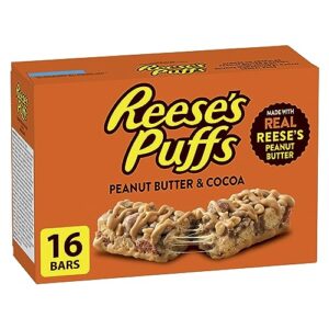 Read more about the article Reese’s Puffs – Family Pack Size – Peanut Butter and Cocoa Flavour Cereal Bars, Pack of 16 Bars, Made with Real Reese’s Peanut Butter