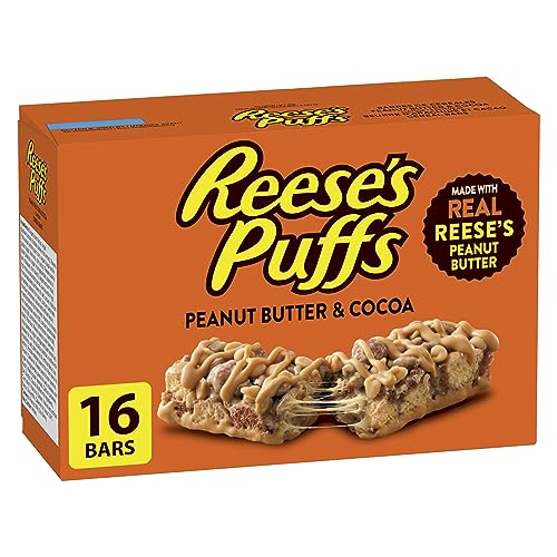 You are currently viewing Reese’s Puffs – Family Pack Size – Peanut Butter and Cocoa Flavour Cereal Bars, Pack of 16 Bars, Made with Real Reese’s Peanut Butter