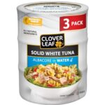 Clover Leaf Solid White Albacore Tuna in Water – 170g, 3 Count – Canned Tuna – High In Protein – 14g Of Protein Per 55g Serving Drained – 100% Wild-Caught And Traceable Tuna – Trace My Catch