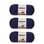 Bernat Softee Chunky Faded Denim Yarn – 3 Pack of 100g/3.5oz – Acrylic – 6 Super Bulky – 108 Yards – Knitting/Crochet