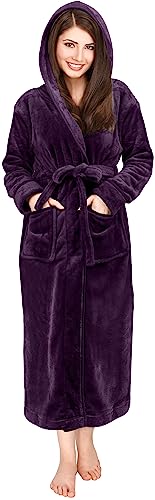 You are currently viewing NY Threads Women Fleece Hooded Bathrobe – Plush Long Robe (Large, Plum)