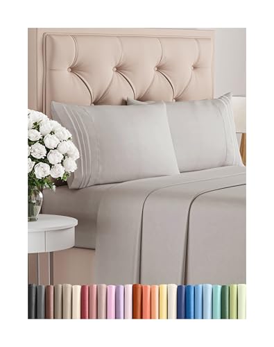 Read more about the article Queen Size 4 Piece Sheet Set – Comfy Breathable & Cooling Sheets – Hotel Luxury Bed Sheets for Women & Men – Deep Pockets, Easy-Fit, Soft & Wrinkle Free Sheets – Light Grey Oeko-Tex Bed Sheet Set