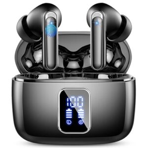 Read more about the article Wireless Earbuds, Bluetooth Ear Buds 5.3 Mini HiFi Stereo with 4 ENC Noise Cancelling Mics Wireless Headphones, 48H in Ear Earphones IP7 Waterproof, USB C, LED, Bluetooth Earbuds for Sports, Workout