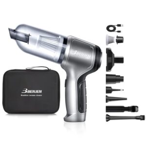 Read more about the article BENJEN Portable Car Vacuum Cleaner, 15000PA High Power, 4 in 1 Handheld Vacuum Cleaner with Brushless Motor, Cordless Vacuum Cleaner for Car, Office and Home Cleaning