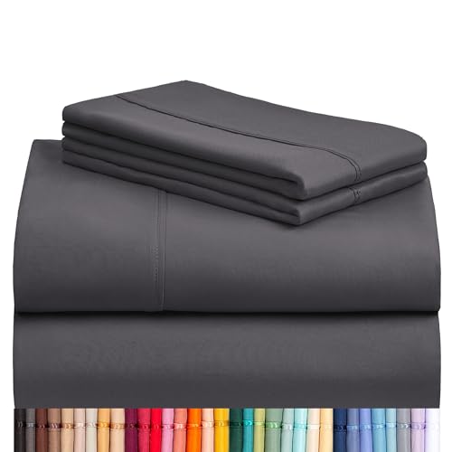 You are currently viewing LuxClub 6 PC Queen Sheet Set, Breathable Luxury Bed Sheets, Deep Pockets 18″ Wrinkle Free Cooling Sheets Machine Washable Hotel Bedding Silky Soft – Dark Grey Queen