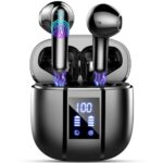 Wireless Earbuds Bluetooth 5.4 Headphones with 4 ENC Noise Cancelling Mics, 48H HiFi Stereo Wireless Headphones, Bluetooth Ear Buds with Dual LED Display, IP7 Waterproof Earphones Wireless for Running