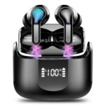 Wireless Earbuds, Bluetooth 5.4 Headphones 2025 Ear Buds with 4 ENC Noise Cancelling Mics, Deep Bass HiFi Stereo 40H in Ear Earphones with LED Display, IP7 Waterproof Bluetooth Earbuds for Android/iOS