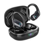 Wireless Earbuds, Sports Bluetooth Headphones, 80Hrs Playtime Earphones with LED Power Display, Noise Canceling Headset, IPX7 Waterproof Ear Buds for Workout/Running – Black