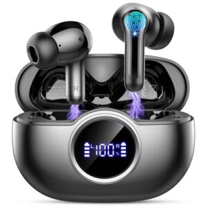 Read more about the article Wireless Earbuds, Bluetooth 5.4 Headphones Deep Bass HiFi Stereo, New Ear Bud with 4 ENC Noise Cancelling Mic, 36H Bluetooth Earbuds with LED Display IP7 Waterproof Wireless Earphones for Android/iOS