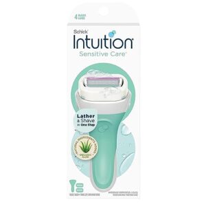 Read more about the article Schick Intuition Naturals Sensitive Care Womens Razor with Aloe, Includes 2 Womens Razor Refills