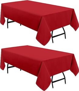 Read more about the article Utopia Kitchen Red Rectangle Table Cloth 2 Pack [60×84 Inches] Nappe de Table Rectangulaire Machine Washable Polyester Table Cover for Dining, Picnic, Parties, Events, Weddings and Restaurants