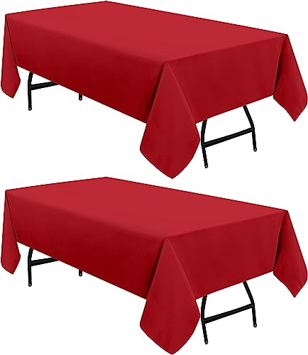 You are currently viewing Utopia Kitchen Red Rectangle Table Cloth 2 Pack [60×84 Inches] Nappe de Table Rectangulaire Machine Washable Polyester Table Cover for Dining, Picnic, Parties, Events, Weddings and Restaurants