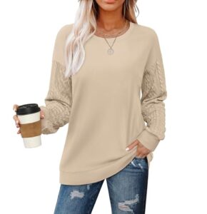 Read more about the article Jescakoo Oversized Sweatshirts for Women Long Sleeve Tops Crewneck Sweatshirts Women Long Sleeve Shirts Womens Sweaters Fall Clothing Trendy 2024 Khaki Size 6-8