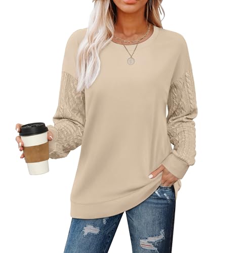 You are currently viewing Jescakoo Oversized Sweatshirts for Women Long Sleeve Tops Crewneck Sweatshirts Women Long Sleeve Shirts Womens Sweaters Fall Clothing Trendy 2024 Khaki Size 6-8