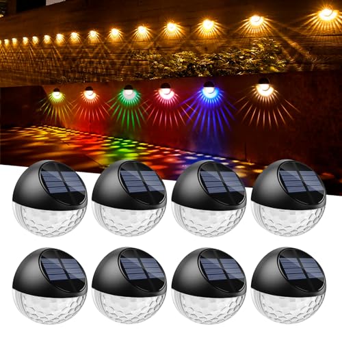 You are currently viewing Quntis Solar Lights Outdoor 8PCS, RGBW Solar Fence Lights with 10 Color Modes, Waterproof Colorful Solar Powered Dusk to Dawn Lights for Garden Deck Patio Porch Decorations, Warm White & Multicolor