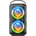 W-KING Bluetooth Speaker Loud, 180W Peak Party Portable Outdoor Haut Parleur Speaker Wireless Boom Box/4 Drivers(2 * 4.04’’ Woofer)-80W Deep Bass Tube, Huge 105dB Sound, Lights/IPX5/EQ/24H/USB/TF/AUX