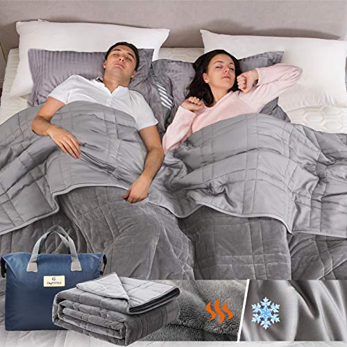You are currently viewing Weighted Blankets 20lbs Queen Size for Adults (80inx87in Fit Full or Queen Size Bed), Reversible Tencel/Short Plush Warming & Cooling 2 in 1 All Season Heavy Blanket-Bonus Carry Bag Included