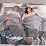 Weighted Blankets 20lbs Queen Size for Adults (80inx87in Fit Full or Queen Size Bed), Reversible Tencel/Short Plush Warming & Cooling 2 in 1 All Season Heavy Blanket-Bonus Carry Bag Included