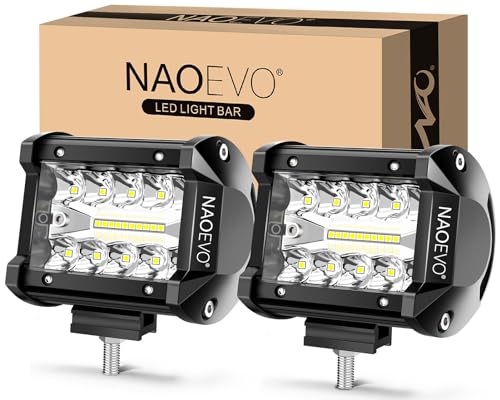 You are currently viewing NAOEVO 4 Inch LED Pod Lights, 120W 12,000LM LED Fog/Driving/Off Road Lights LED Light Bar with Spot Flood Combo, LED Cube Work Lights for Truck Boat ATV UTV, 2 Pcs (White)