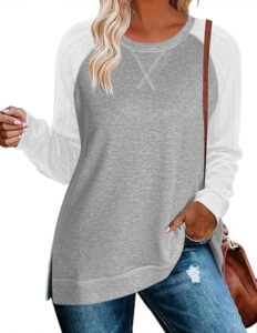 Read more about the article Zeagoo Women’s Long Sleeve Tops Casual Sweatshirts Lightweight Tunic Fall Outfits Winter Crew Neck Sweaters Autumn Shirts, Light Grey XL