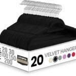 Utopia Home Pack of 20 Premium Non Slip Velvet Hangers 360 Degree rotatable Hook Durable & Slim Coat – Pant Hangers – Black