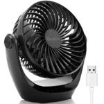 OCOOPA Small USB Desk Fan Table Fan 5” with Strong Airflow & Quiet Operation, Portable Cooling Mini Fan 3 Speed, 360°Rotatable Head for Home Office Bedroom Desktop