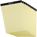 Amazon Basics Wide Ruled Lined Writing Note Pad, 8.5″ x 11.75″, Canary, 600 Perforated Sheets, 12-Pack of 50
