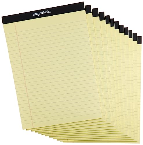 You are currently viewing Amazon Basics Wide Ruled Lined Writing Note Pad, 8.5″ x 11.75″, Canary, 600 Perforated Sheets, 12-Pack of 50