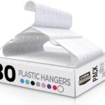Utopia Home White Plastic Hangers 30 Pack – Clothes Hangers for Coat, Shirts,Trouser Suit Hangers for Space Saving Durable and Slim with Shoulder Grooves
