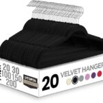 Utopia Home Pack of 20 Premium Non Slip Velvet Hangers 360 Degree rotatable Hook Durable & Slim Coat – Pant Hangers – Black