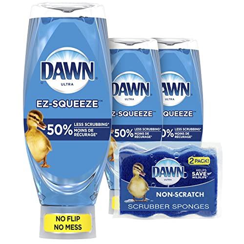 You are currently viewing Dawn EZ-Squeeze Ultra Dish Soap Dishwashing Liquid, Original, 650 ml (Pack of 3) + Dawn Non-Scratch Kitchen DIsh Sponges (Pack of 2)