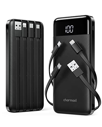 Read more about the article 2 Pack of Portable Chargers with Built in Cables, 2PCS Slim 10000mAh Travel Essentials Battery Pack 6 Outputs 3A Power Banks for iPhone Samsung Pixel LG Moto iPad (Black + Black)