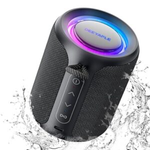 Read more about the article Deeyaple Portable Bluetooth Speaker, IP67 Waterproof Mini Bluetooth Speaker Wireless V5.3 with Stereo Sound,All Day,TWS Pairing,LED Light,Gift for him/her (Black)