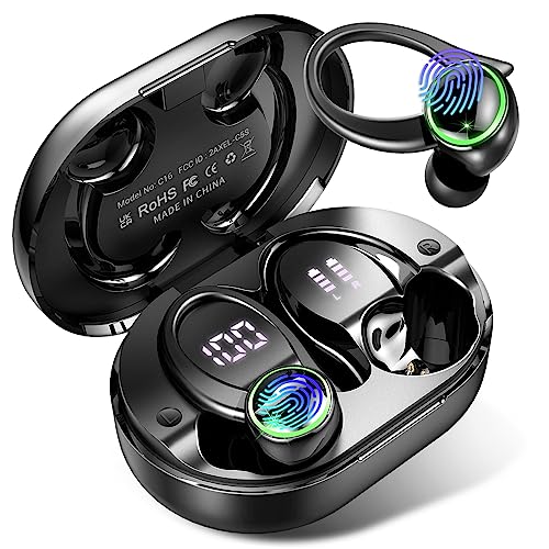 You are currently viewing Wireless Earbuds Sport, Écouteur Bluetooth 5.4, HiFi Stereo Ear Buds, ENC Noise Cancelling Mic Headphones, 50H Dual LED Display Casque, in Ear Earphones with Earhooks, for Running/Fitness/Workout