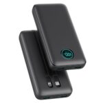 Power Bank 40800mAh Portable Charger Built-in Cables,25W PD QC 4.0 Fast Charging USB C in&Out Battery Pack,LCD Display Portable Phone Charger Compatible with iPhone 16/15/14/13,Android,Samsung-Black