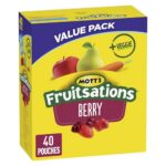 Mott’s – VALUE PACK SIZE – Naturally Flavoured Berry Fruit Flavoured Snacks, Pack Of 40 Pouches Of Fruit Flavoured Snacks, 907 Grams Package, No Artificial Colours