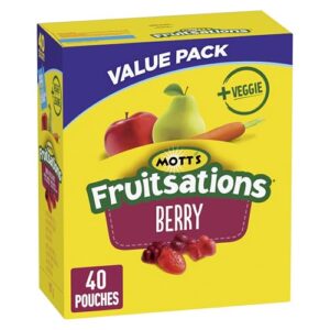 Read more about the article Mott’s – VALUE PACK SIZE – Naturally Flavoured Berry Fruit Flavoured Snacks, Pack Of 40 Pouches Of Fruit Flavoured Snacks, 907 Grams Package, No Artificial Colours